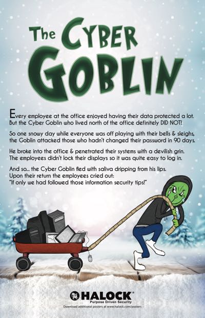 HALOCK Security Cyber Goblin Poster grinch infosec Chicago Schaumburg