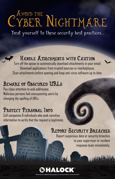HALOCK Reasonable Security Cyber Nightmare Halloween Poster Security risk Chicago Schaumburg
