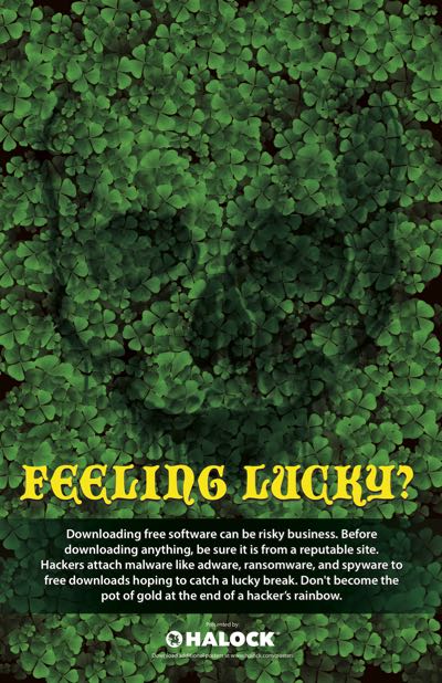 HALOCK Feeling Lucky Poster Reasonable Security