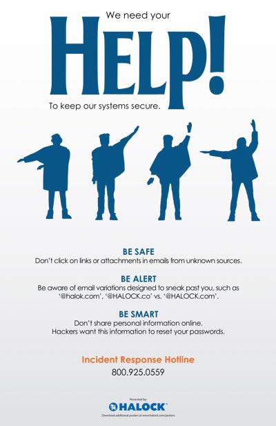 HALOCK Help Poster Infosec Cyber Chicago Schaumburg