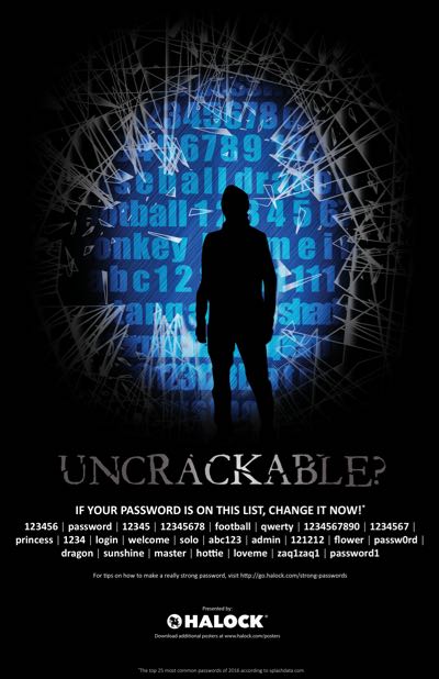 Unbreakable Cyber Security Blue Silhouette Poster