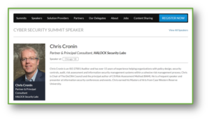 Chris Cronin HALOCK Cyber Security Summit