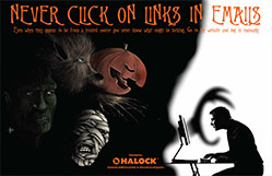 HALOCK Cyber Risk InfoSec Poster Vulnerability Risk Halloween Chicago