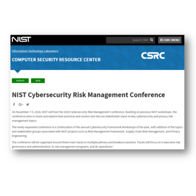 HALOCK NIST Cybersecurity Risk Management Conference