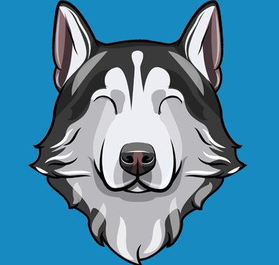 BLUE Cyber Security Awareness CYBERian Husky Dog