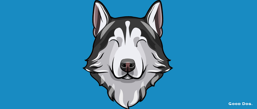 BLUE Cyber Security Awareness CYBERian Husky Dog