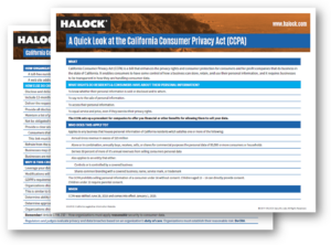 HALOCK Quick Reference Privacy CCPA