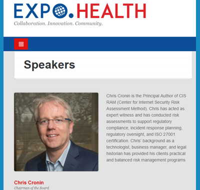 HALOCK Expo Health Chris Cronin Reasonable Security