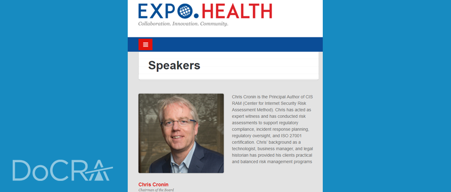 HALOCK Expo Health Chris Cronin Reasonable Security