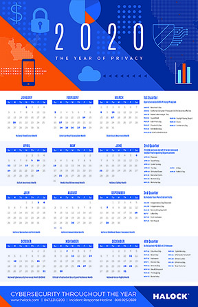 2020 Cyber Security Calendar Data Privacy HALOCK