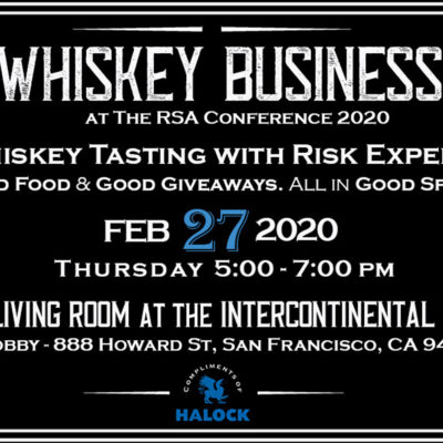 Happy Hour invitation for Whiskey Business at RSA
