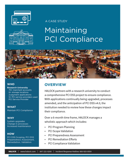 Reasonable Security PCI DSS Case Study University