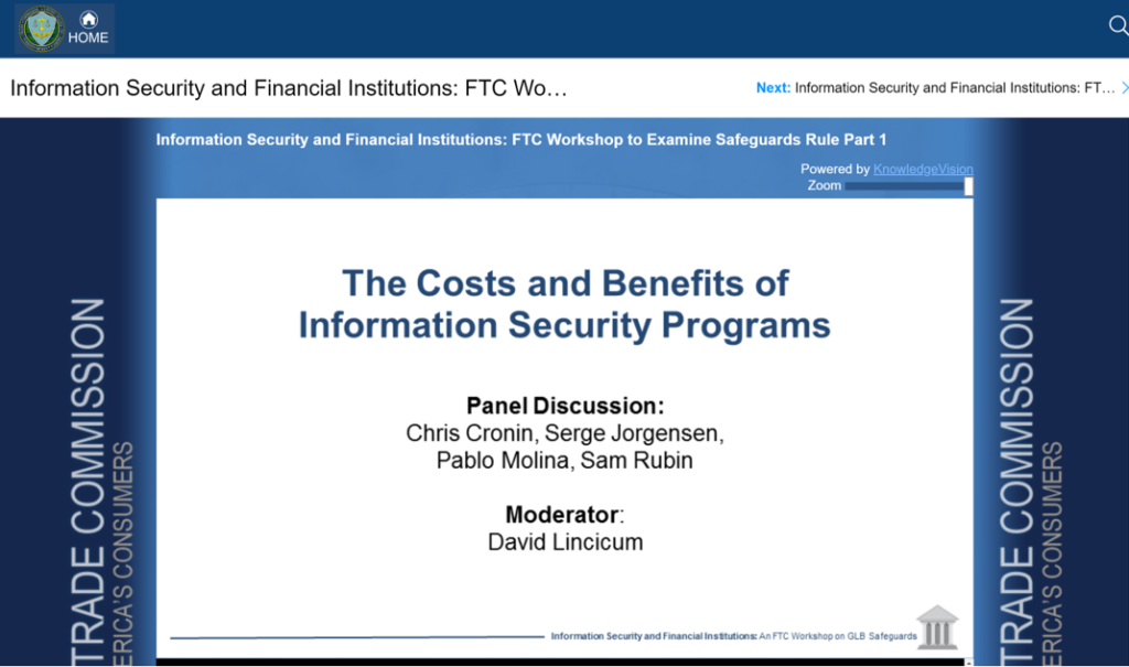 Reasonable Security FTC GLBA Information Security Workshop